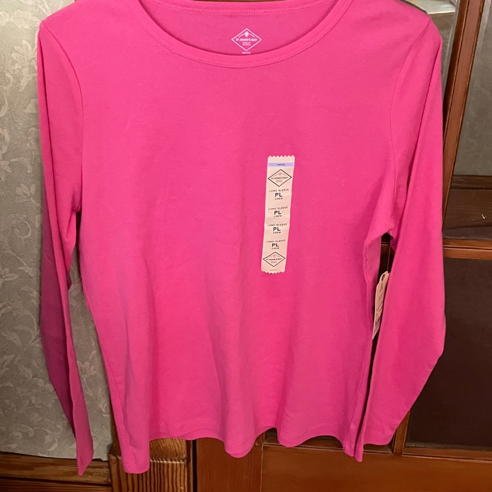 St. John's Bay Vibrant Pink Long Sleeve Tee